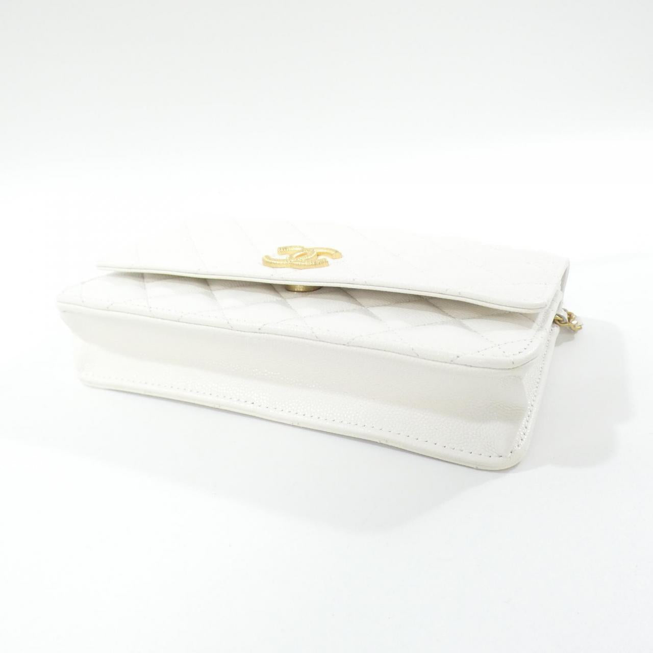 Chanel AP3516 Caviar Skin Chain Wallet