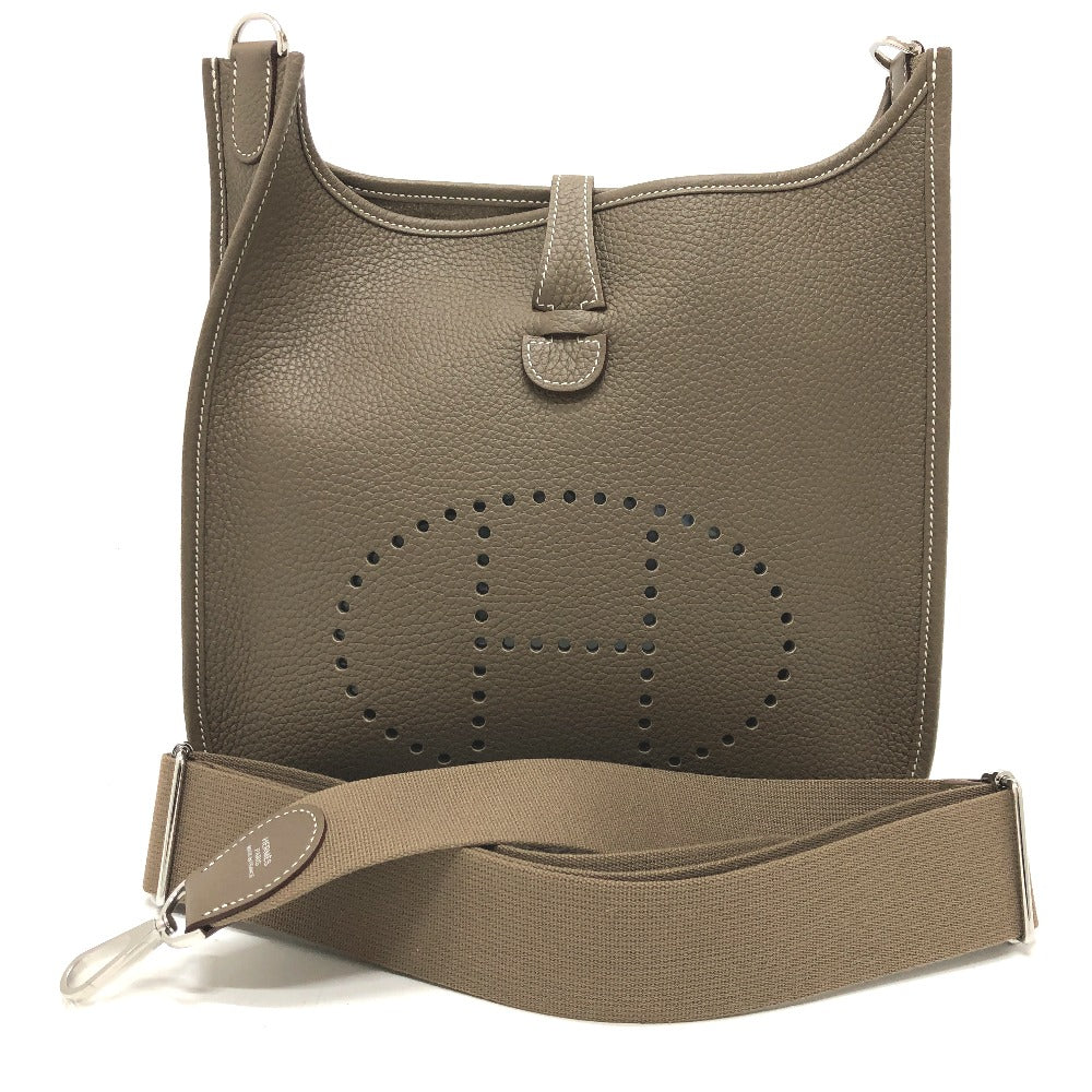 HERMES Shoulder Bag Taurillon Clemence Brown Evelyn 3PM Trois Women  d