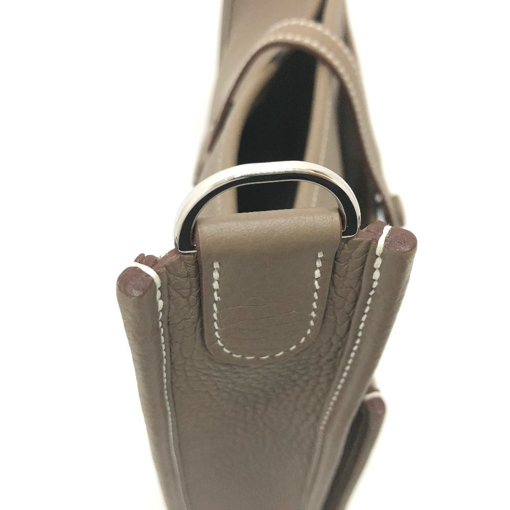 HERMES Shoulder Bag Taurillon Clemence Brown Evelyn 3PM Trois Women  d