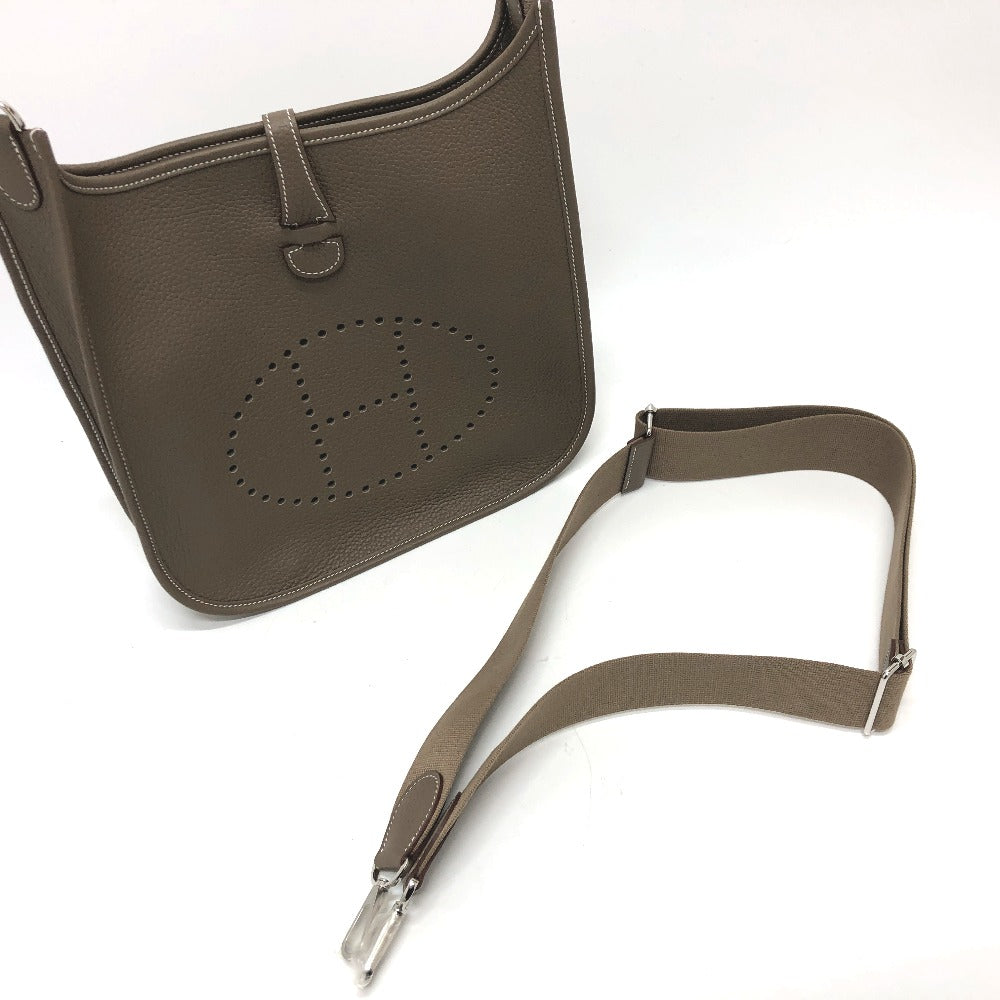 HERMES Shoulder Bag Taurillon Clemence Brown Evelyn 3PM Trois Women  d