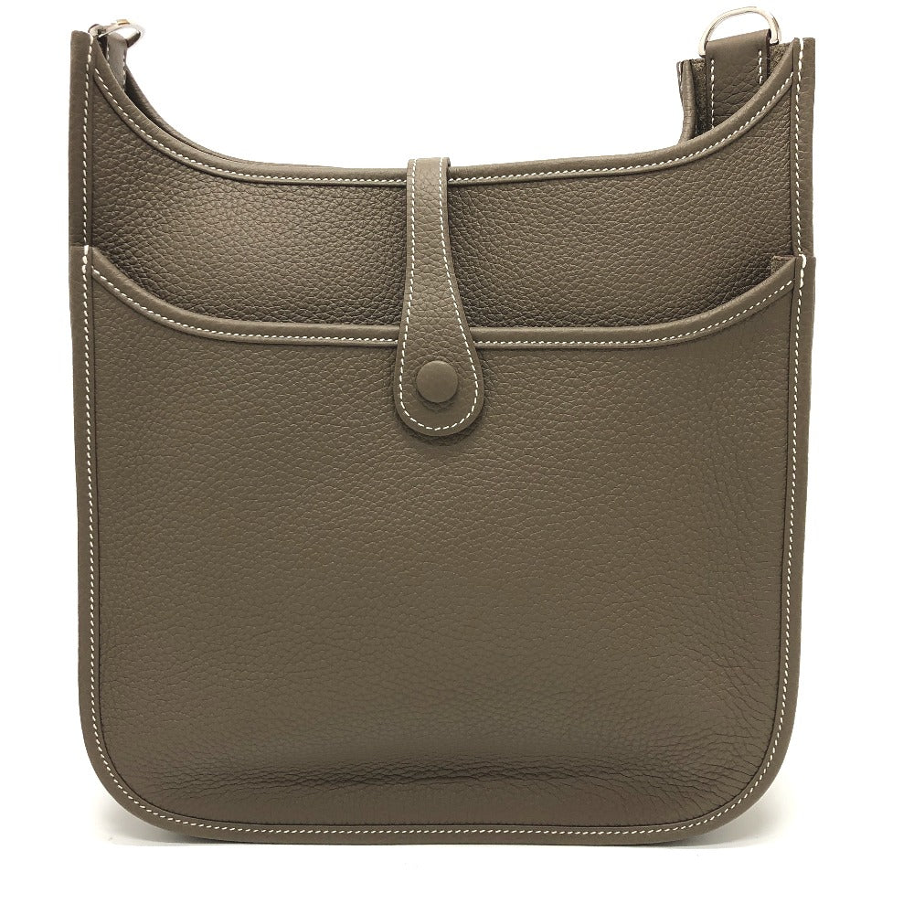 HERMES Shoulder Bag Taurillon Clemence Brown Evelyn 3PM Trois Women  d