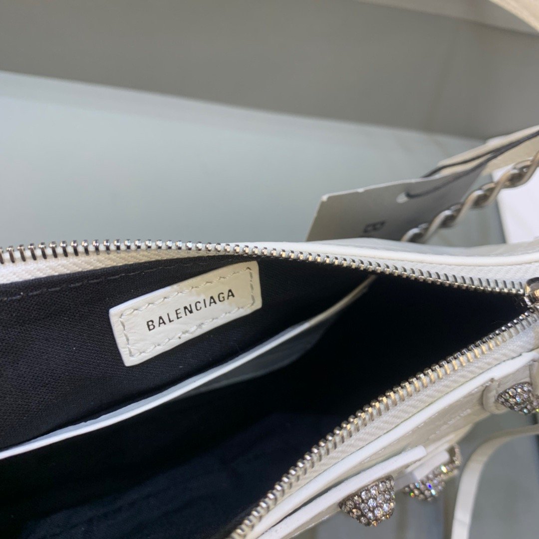 Top Quality Le Cagole Mini Bag With Chain In White, For Women,  Bags 8.2in/21cm 69581423EBY9016