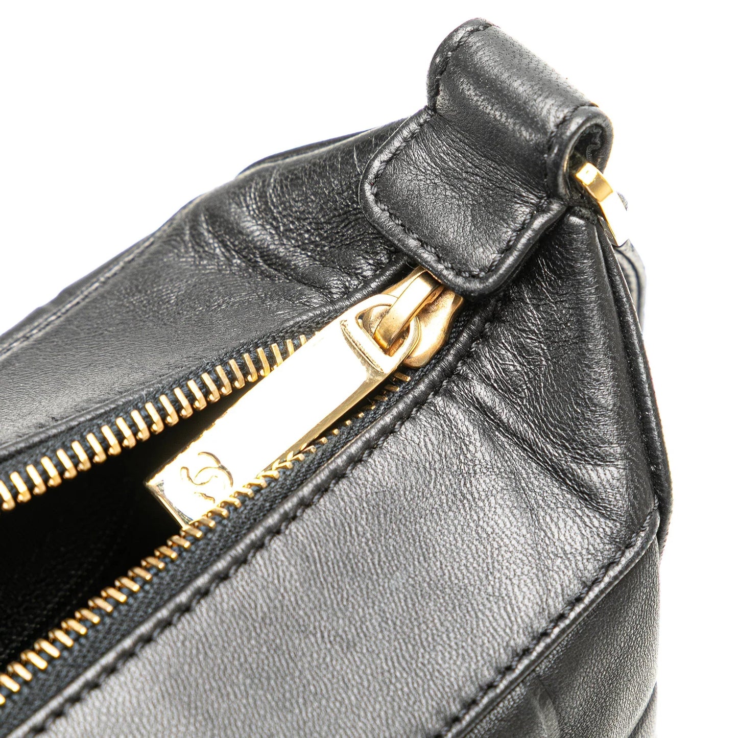 Black Chanel CC Choco Bar Lambskin Shoulder Bag