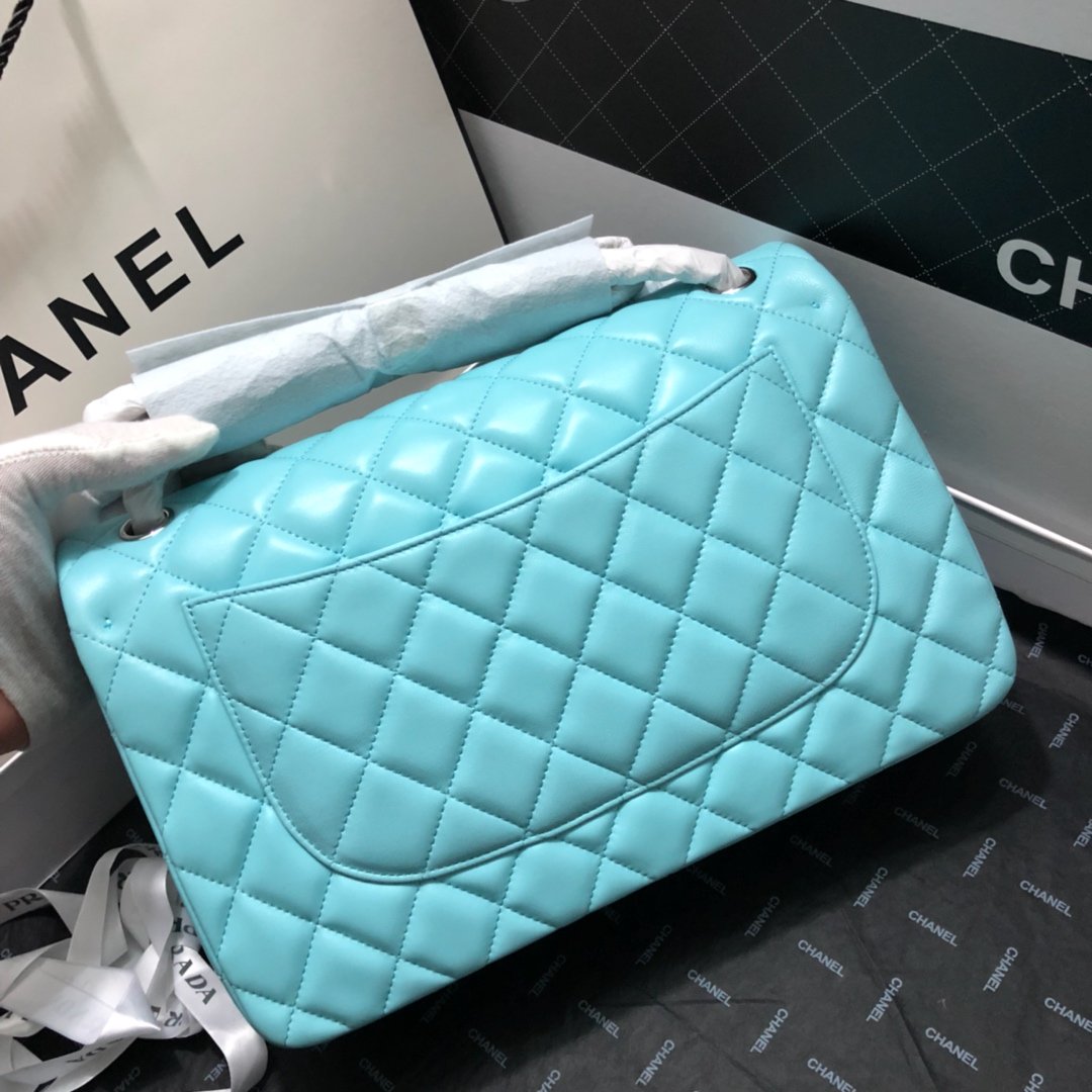 CHLLarge Classic Handbag Gold Hardware Blue For Women, Women’s Handbags, Shoulder Bags 11.8in/30cm