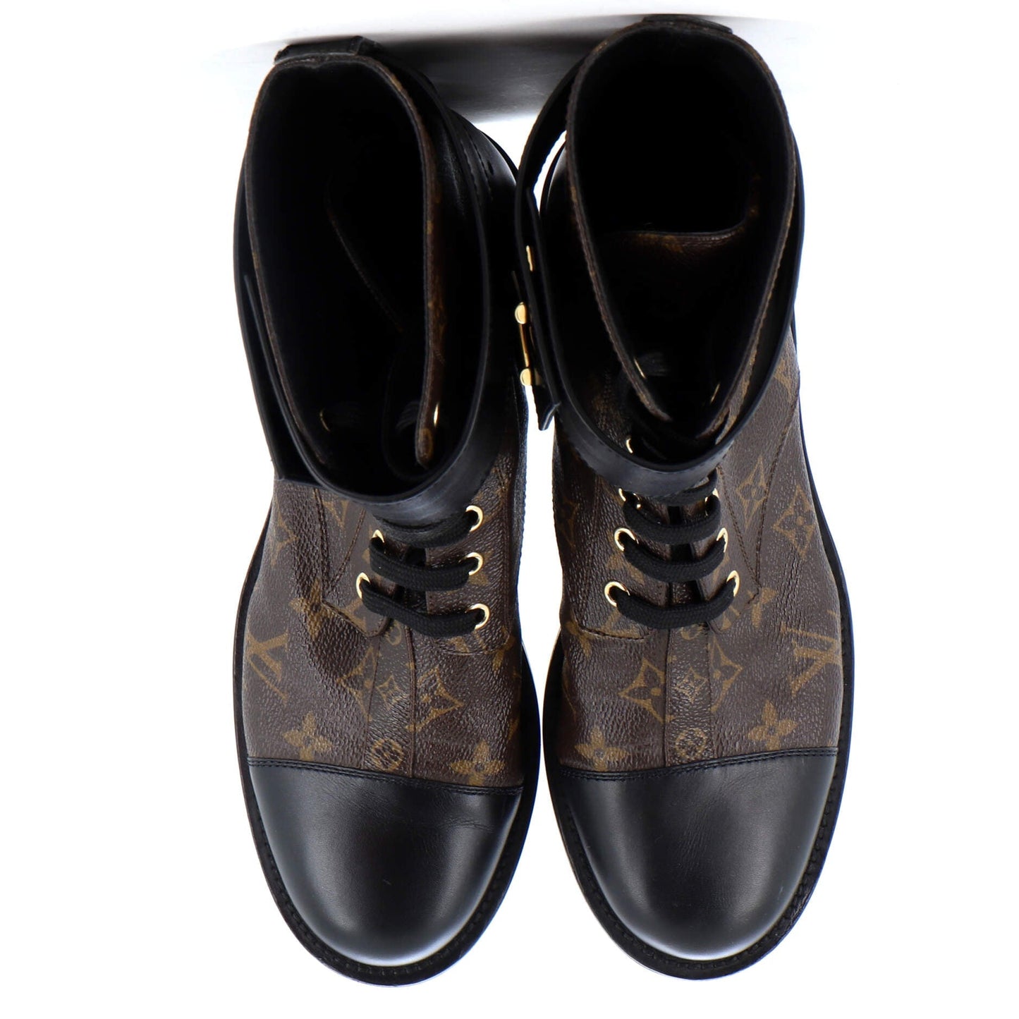Louis Vuitton Women's Wonderland Flat Ranger Boots Monogram Canvas and Leather