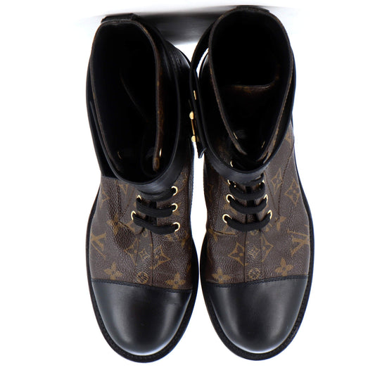 Louis Vuitton Women's Wonderland Flat Ranger Boots Monogram Canvas and Leather