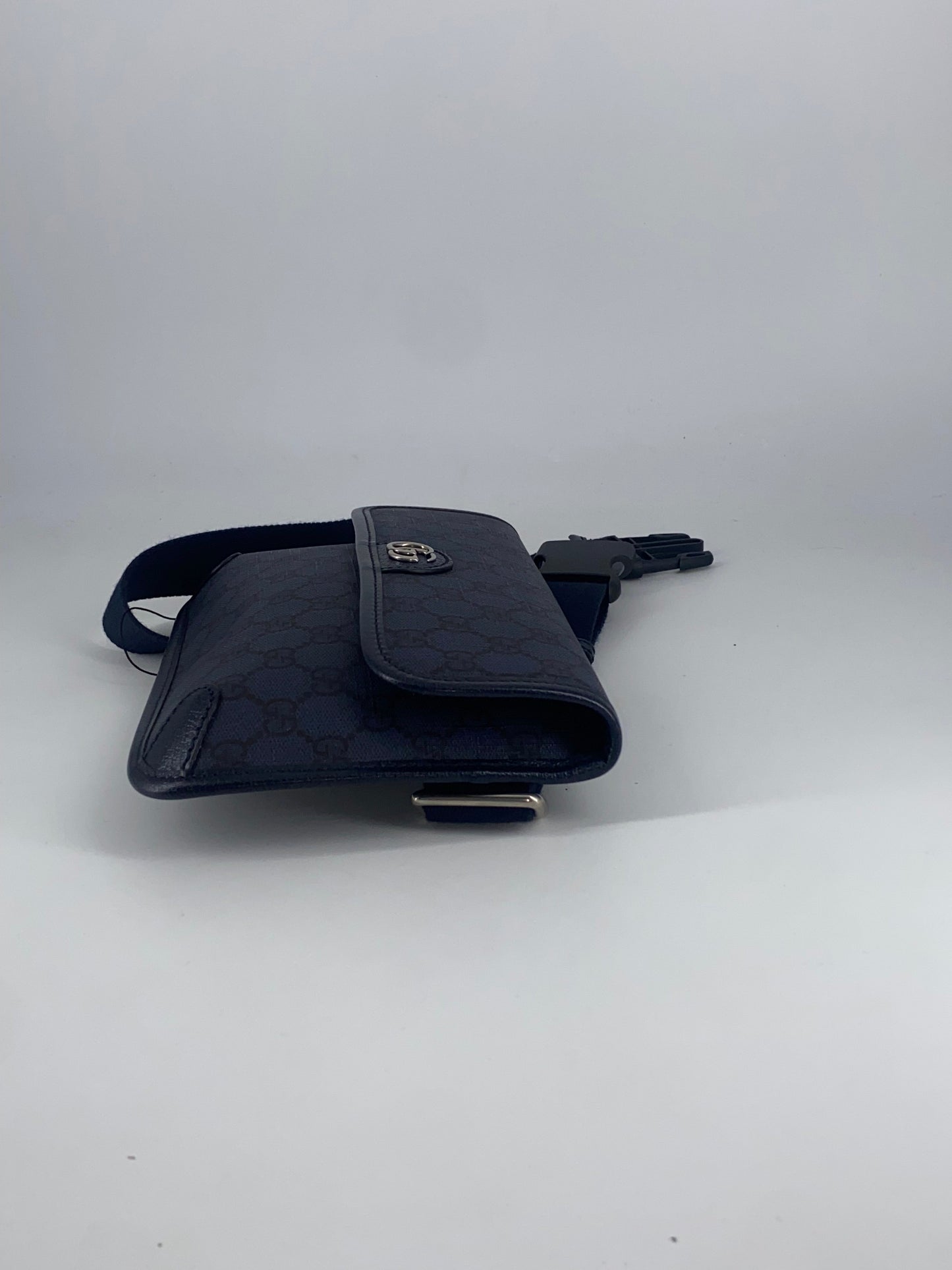 Gucci Flap Belt Bag Gg Canvas Navy Canvas Shoulder Bag Bag ( )