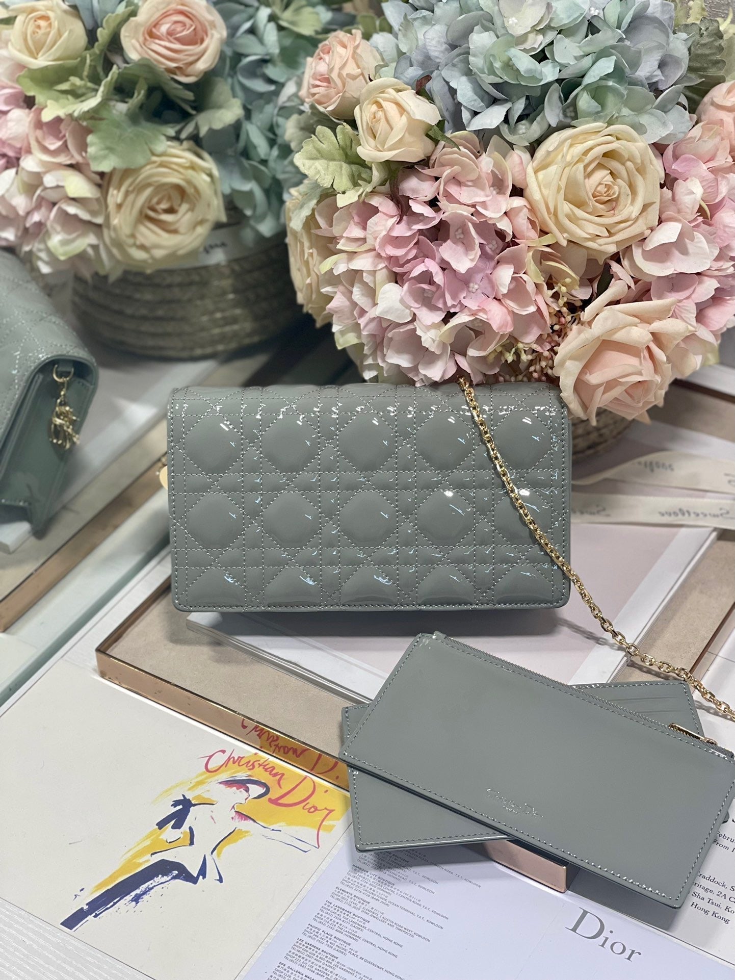 Top Quality Lady Pouch Gray, For Women, Womens Handbags 8.5in/21.5cm CD S0204OVRB_M41G