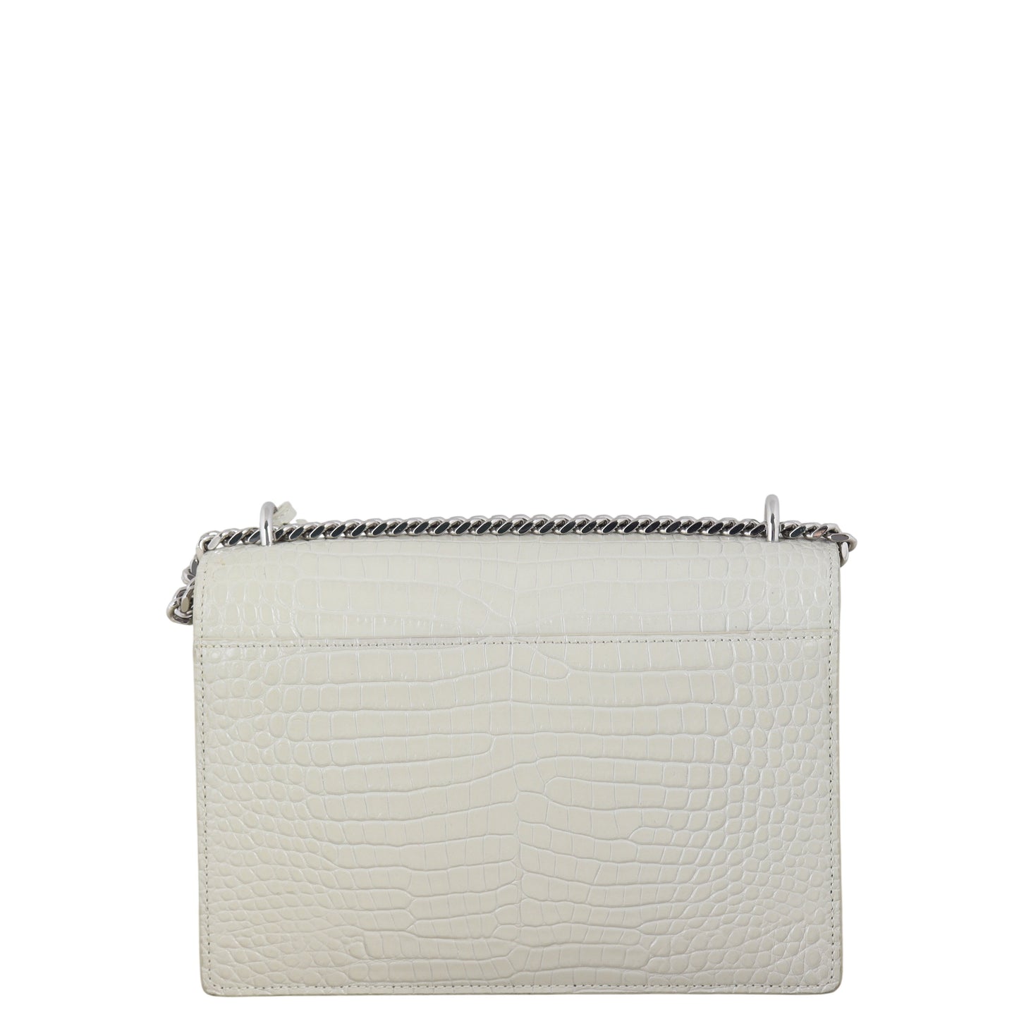 Saint Laurent Sunset Medium Croc-Embossed
