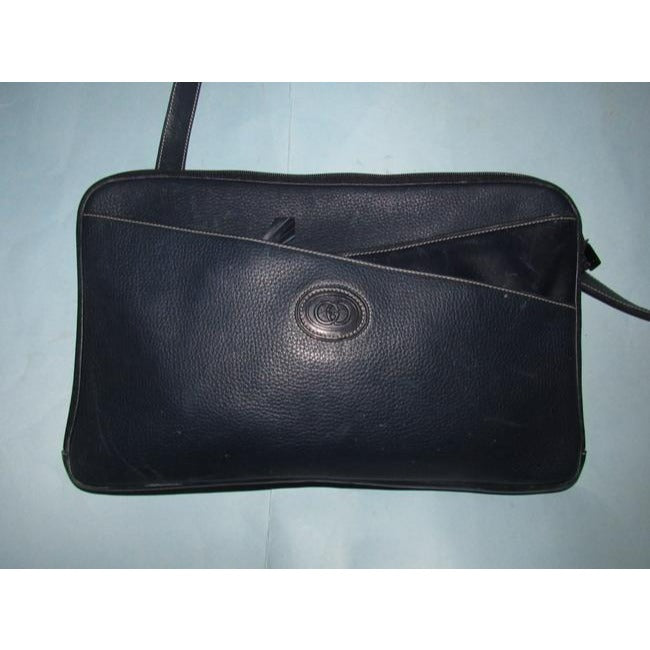 Gucci   Shades Of Navy In Smooth And Textured Leather Cross Body Bag