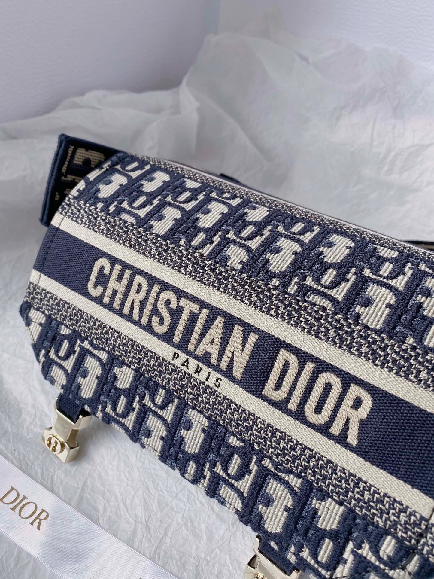 Top Quality Small DYORCAMP Bag Blue Oblique Embroidery, Blue Handbags, Shoulder Bags, Crossbody Bags, 23cm CD M1241ORIW_M928