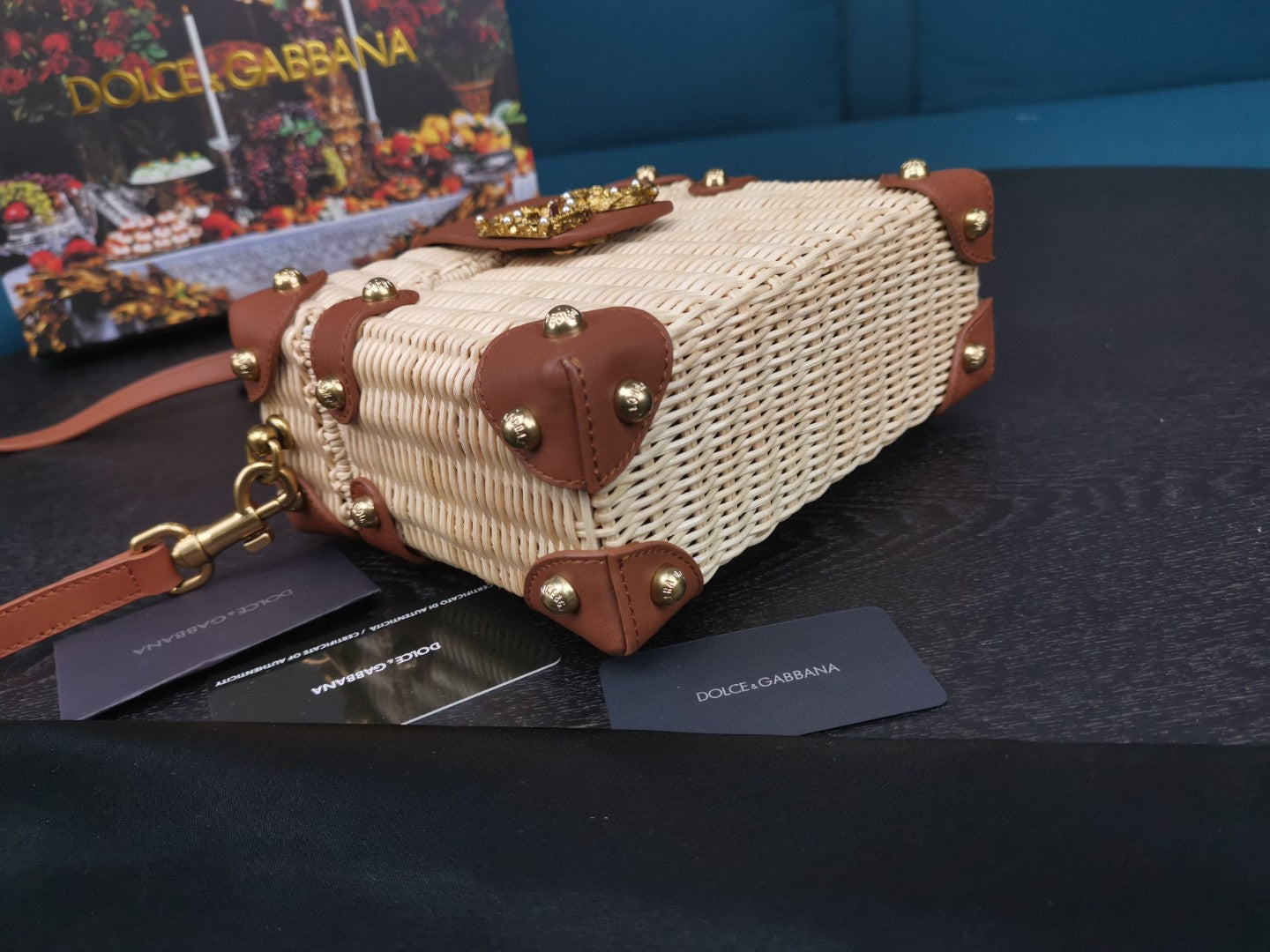 Top Quality Amore Wicker Top Handle Box Bag Beige For Women 7.9in/20cm Top Quality 0400015630447