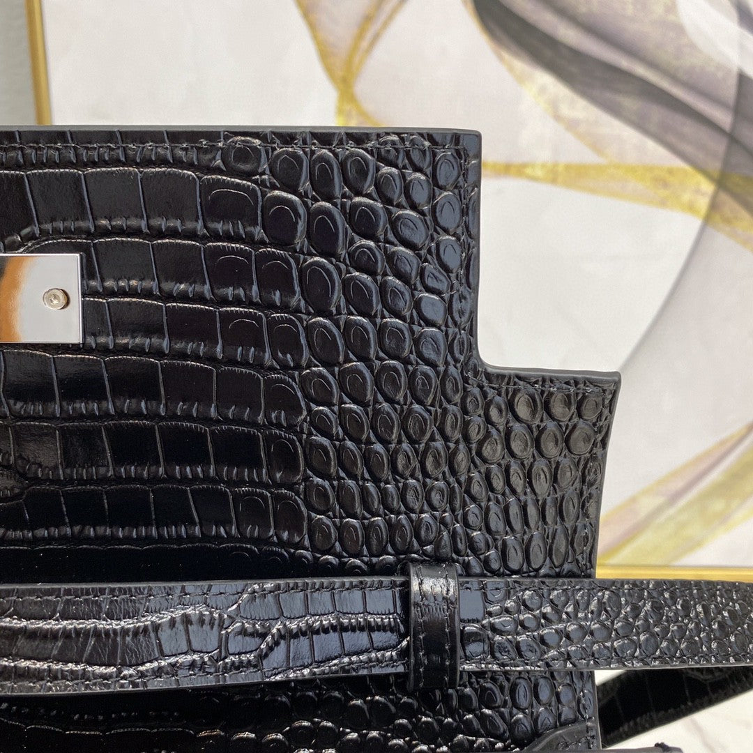 YSSL Manhattan Shoulder Bag In-Shiny Black For Women 11in/29cm YSL 579271DND0J1000