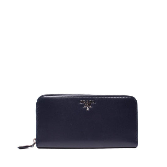 Prada Black Saffiano Leather Zip Around Wallet ITHYRRJJPJGO