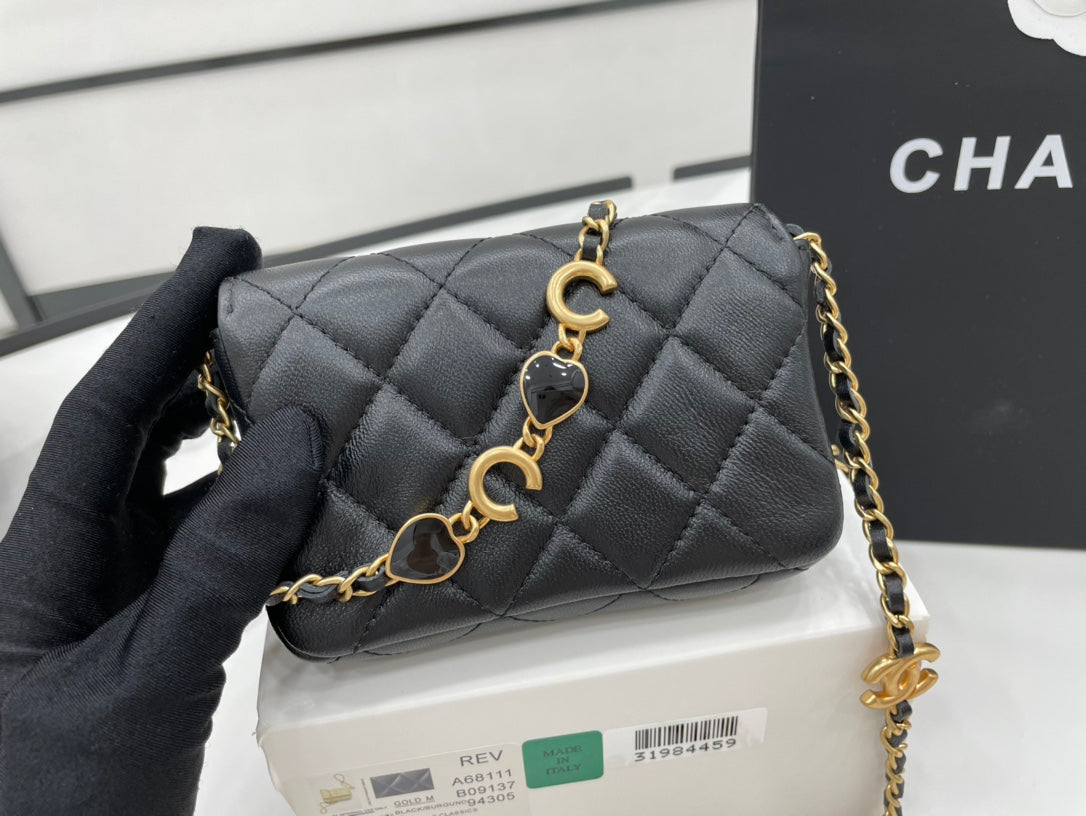 CHLMini Flap Bag Black For Women, Women’s Bags 7.5in/19cm