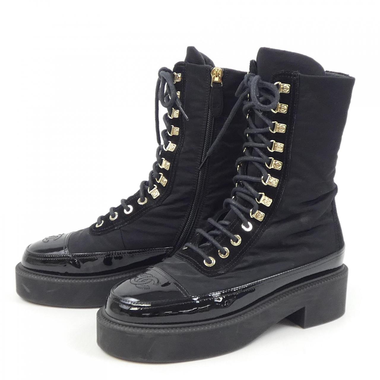 Chanel G38086Y55462 Nylon Calfskin Boots