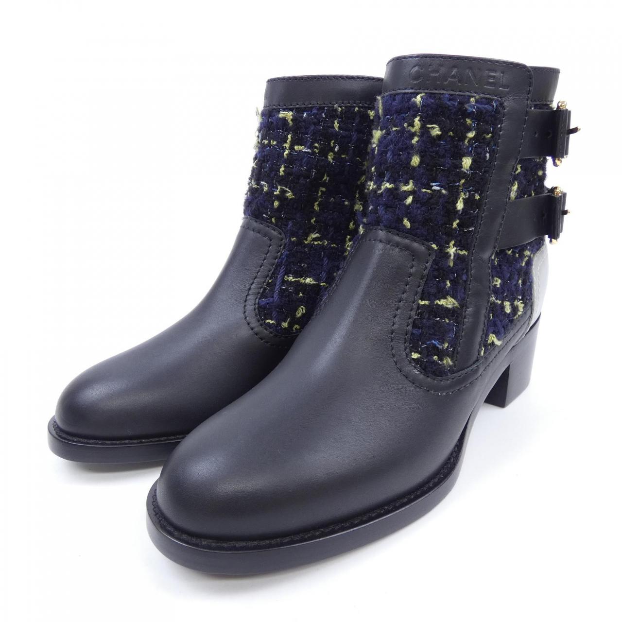 Chanel G39334Y56078 Tweed Calfskin Boots
