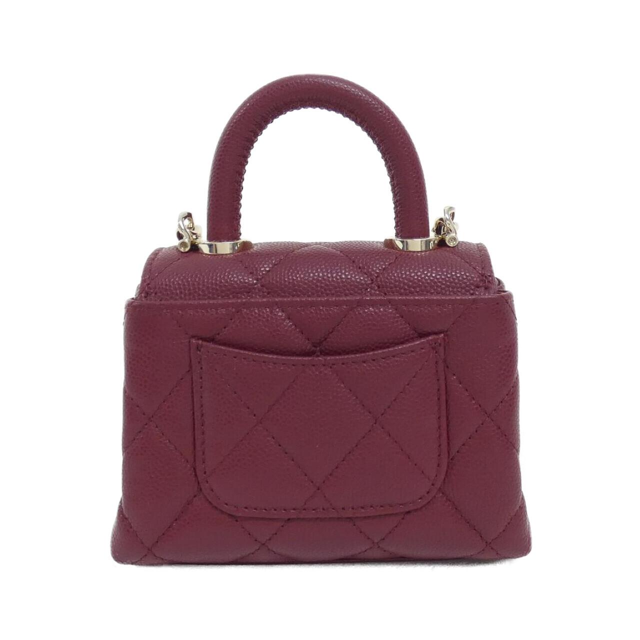 Chanel Coco Handle Caviar Skin Chain Clutch