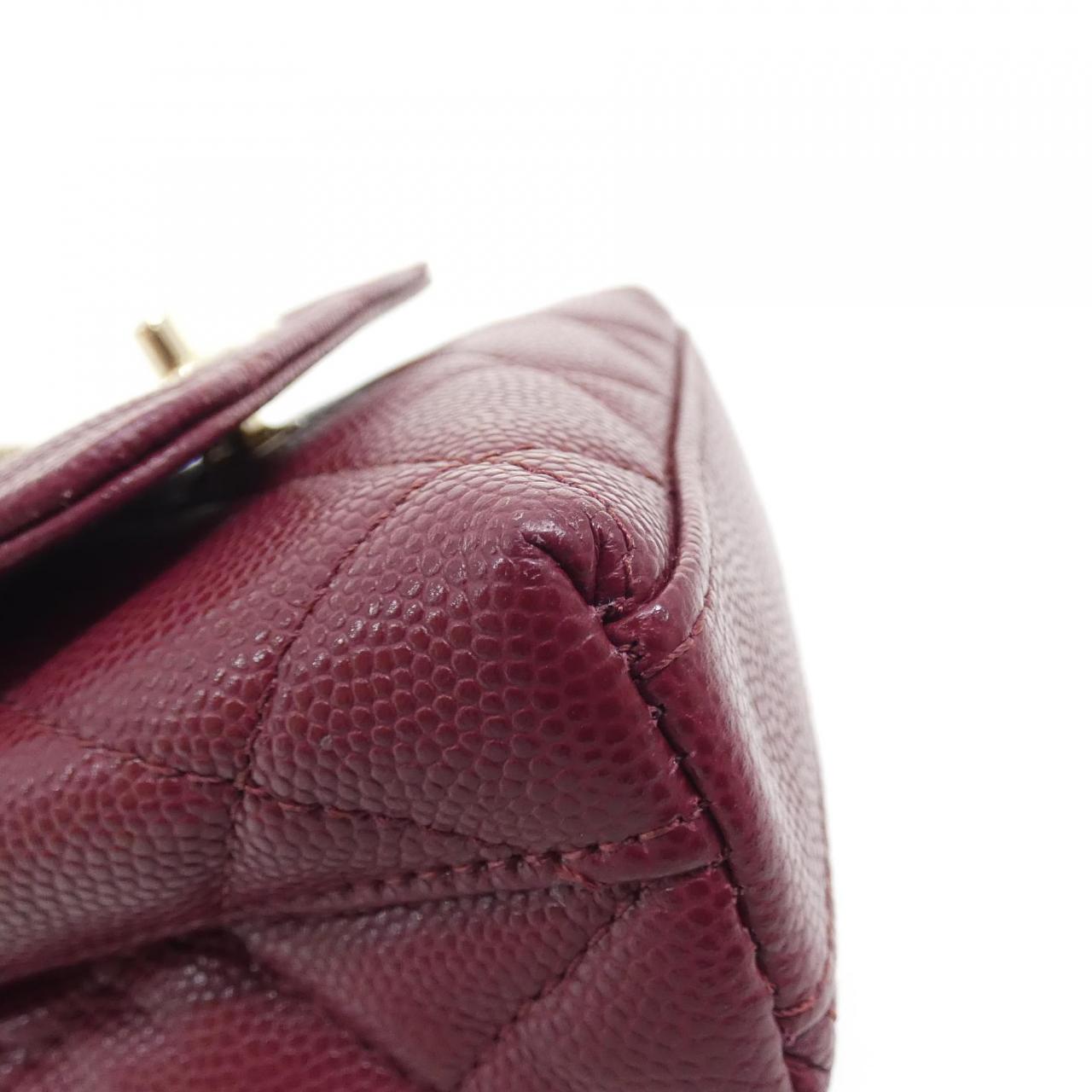 Chanel Coco Handle Caviar Skin Chain Clutch