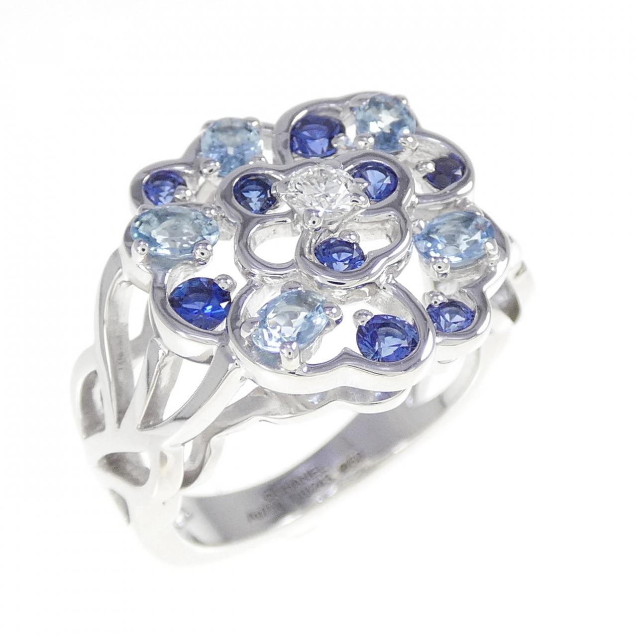 Chanel Camelia Ring 750 White Gold Ring
