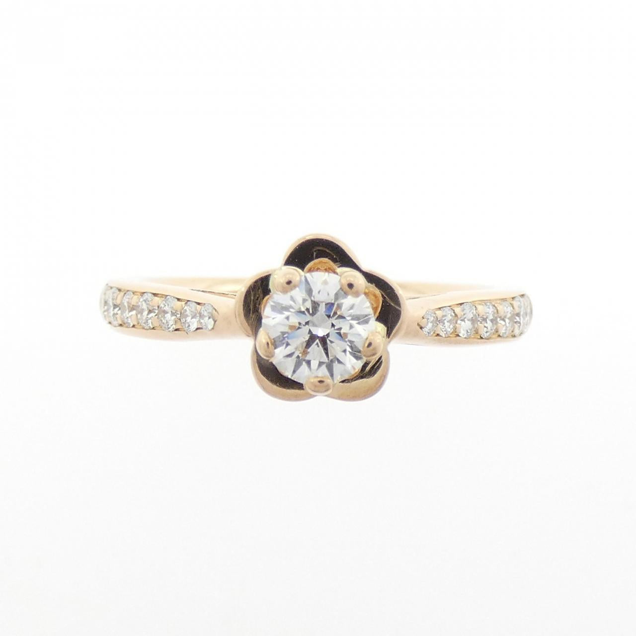 Chanel Camelia 750 Pink Gold Diamond Ring