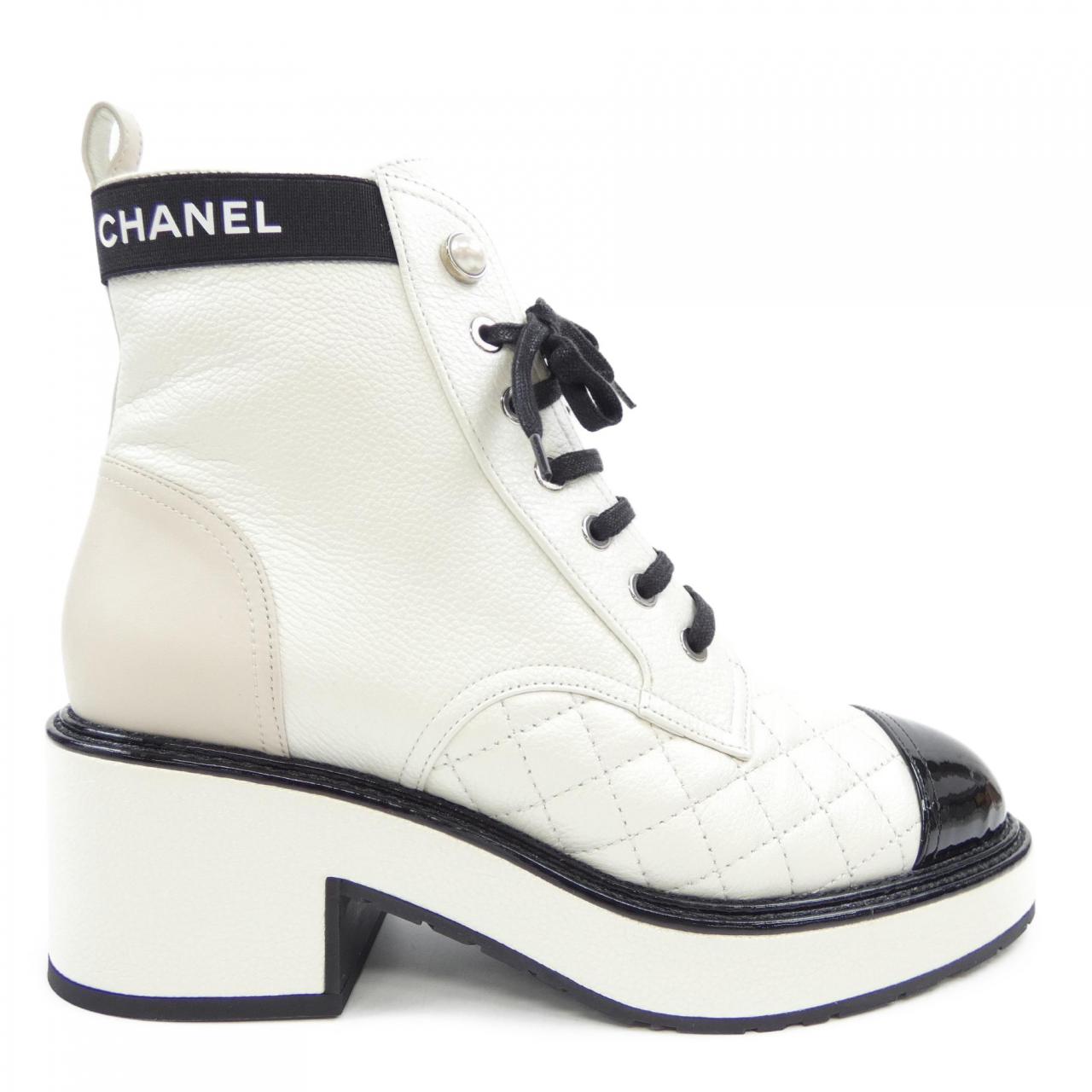 Chanel G38514Y55583 Pearl Calfskin Calfskin Patent Calfskin Boots