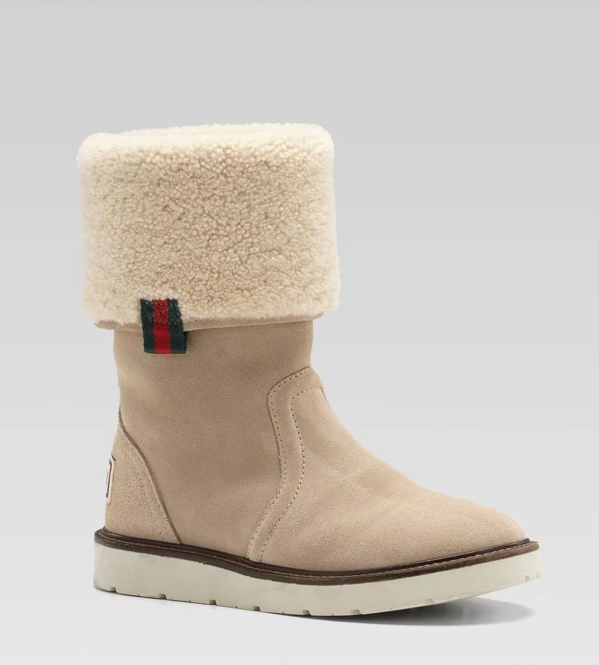 Gucci Kids "Saintex" Shearling Web Boot (29 IT / US 12)