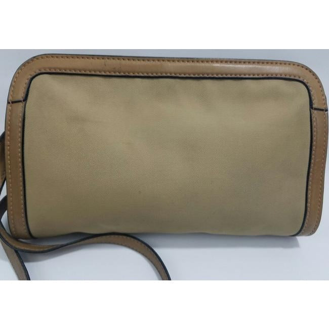Gucci   Khaki Canvas And Leather Canvas Shoulder Bag