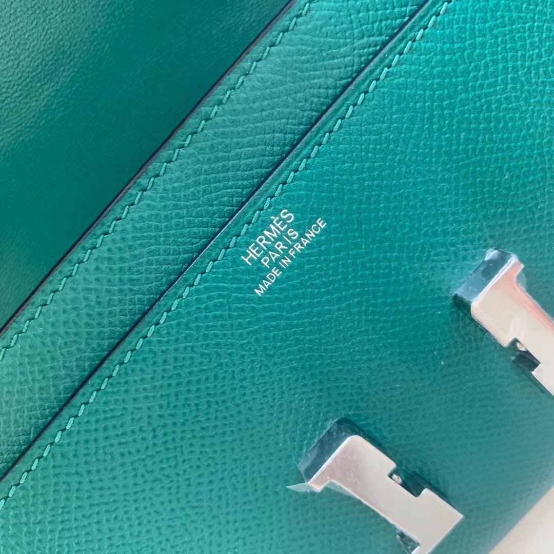 Top Quality Constance Epsom Long To Go Wallet Green For Women, Wallet 8.1in/21cm
