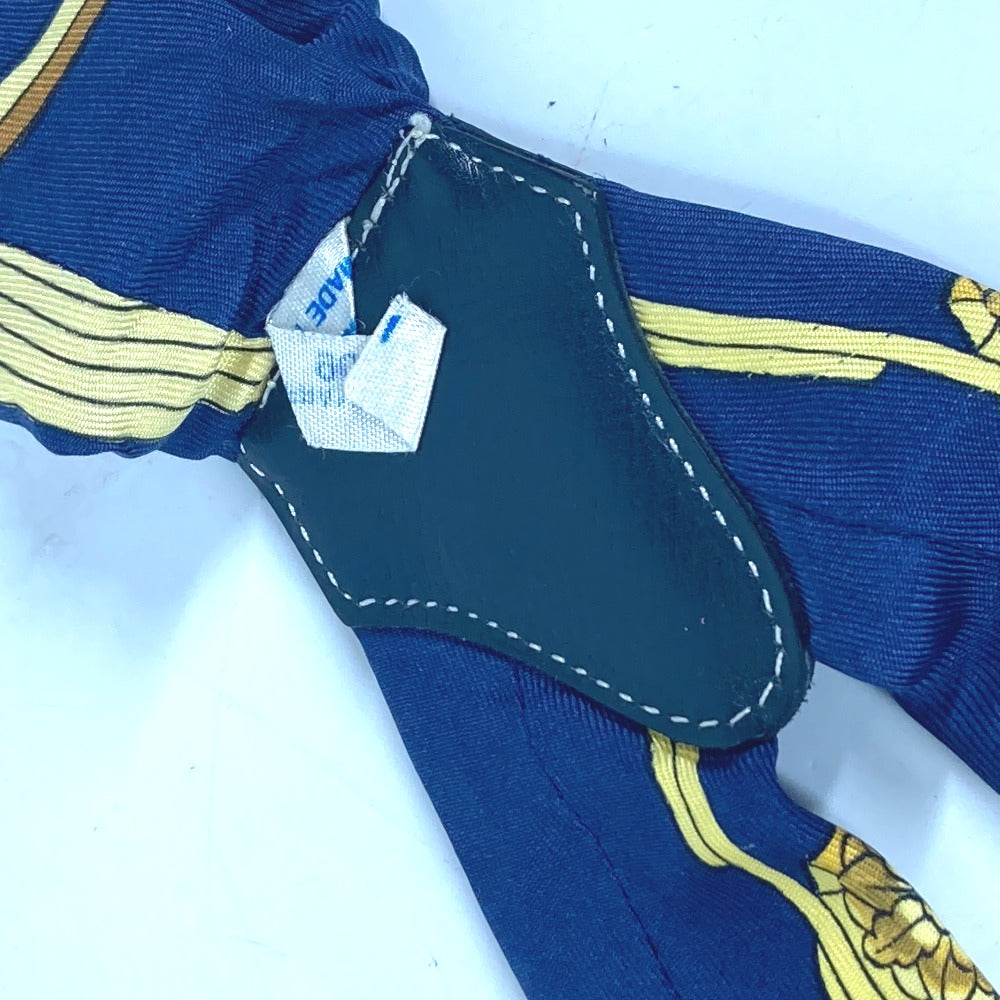 HERMES suspenders silk Navy vintage Overall handle Women  d