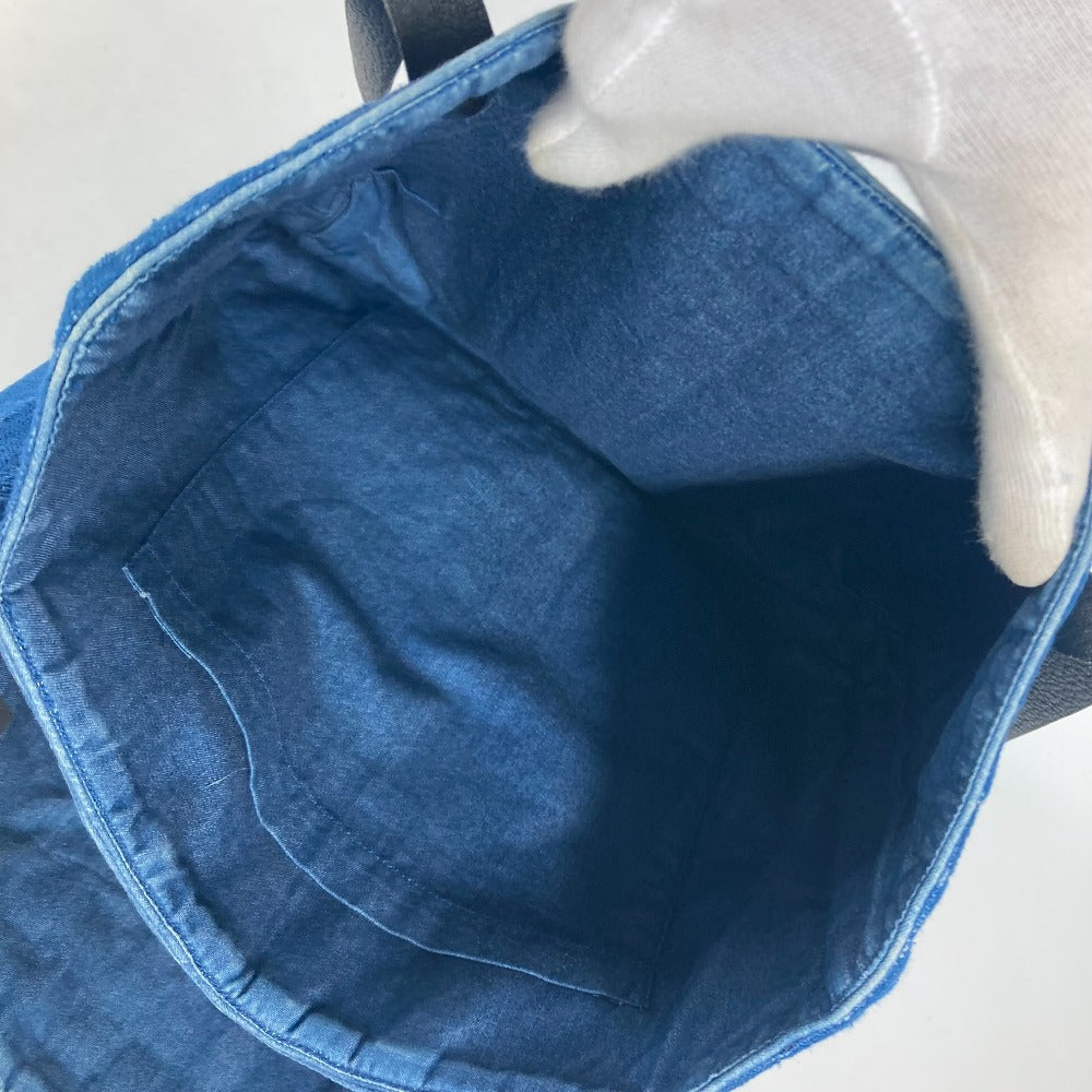 HERMES Tote Bag Canvas, Leather blue Amedaba Cava de Bosch Women  d