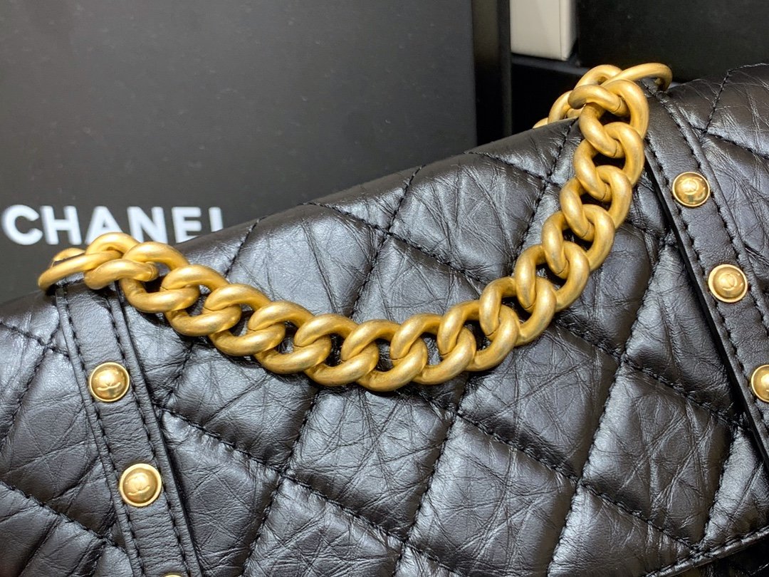 CHL Co Co Shoulder Bag Gold Chain Black 9.8in/25cm