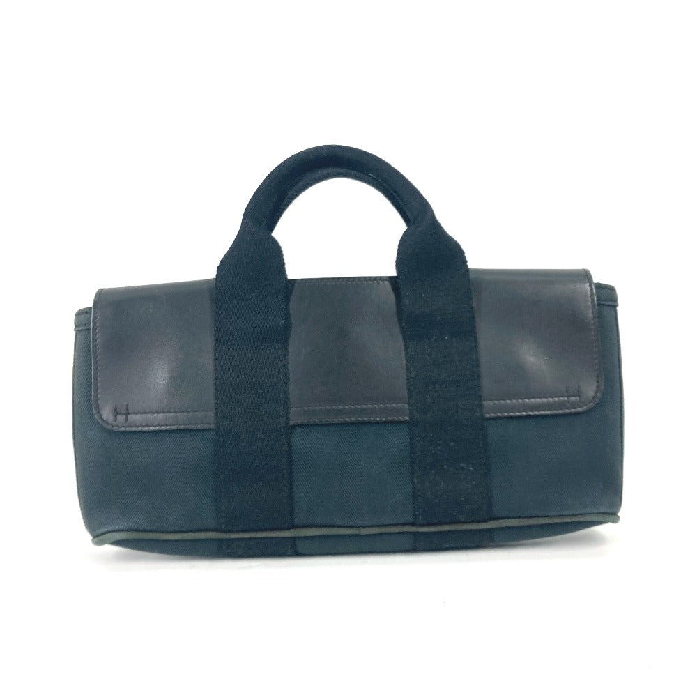 HERMES Tote Bag Canvas, Leather black handbag bag Valparaiso PM Long Women  d