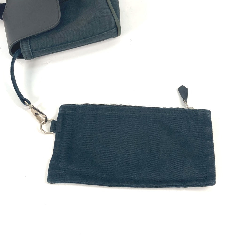 HERMES Tote Bag Canvas, Leather black handbag bag Valparaiso PM Long Women  d
