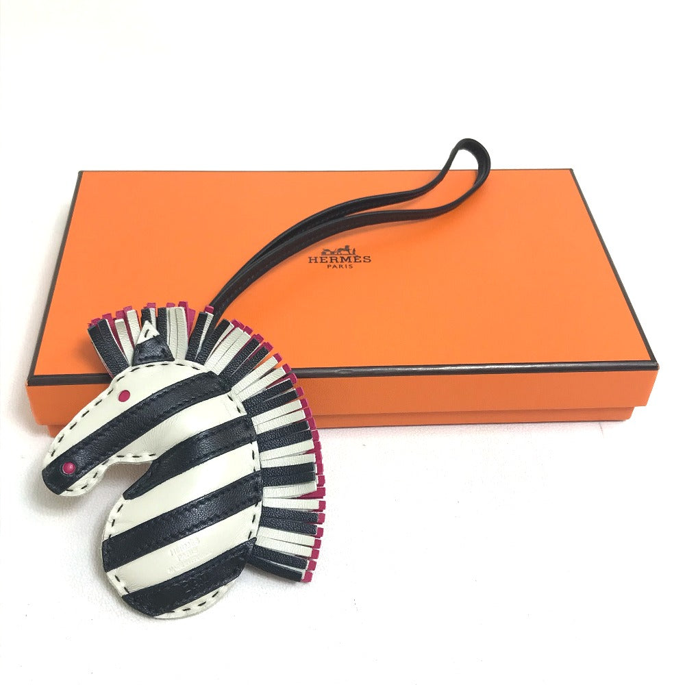 HERMES Bag charm Anyo Miro Black x white zebra Gee Gee Savannah Charm unisex(Unisex)  d