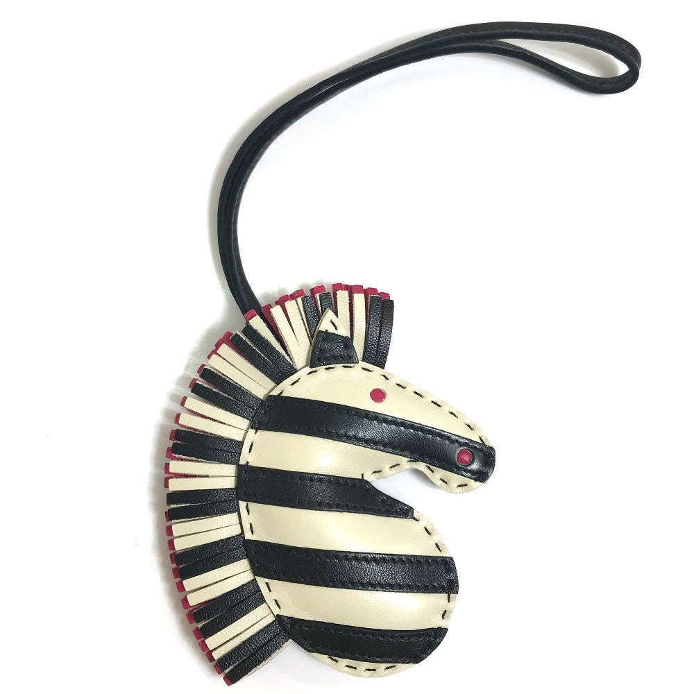 HERMES Bag charm Anyo Miro Black x white zebra Gee Gee Savannah Charm unisex(Unisex)  d