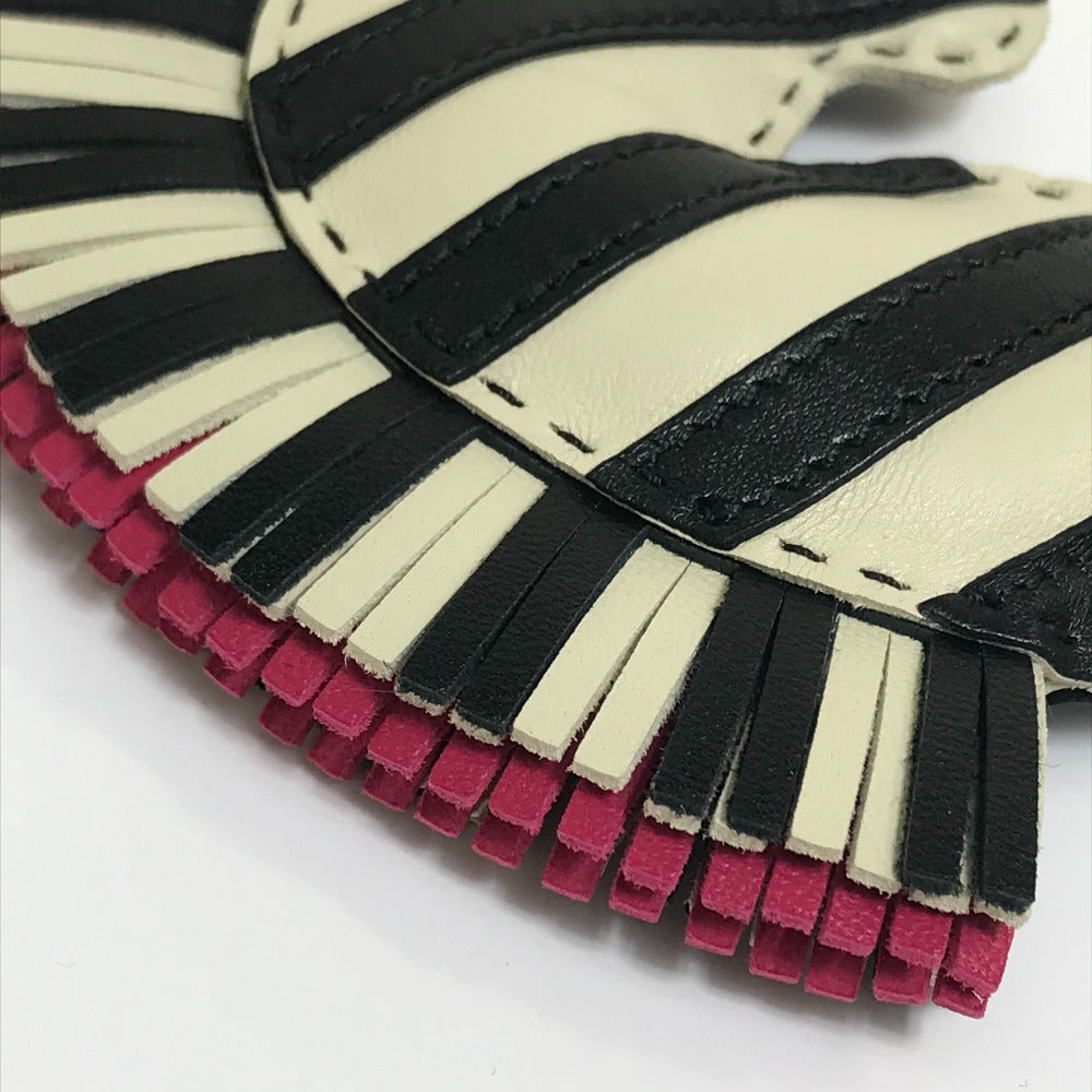 HERMES Bag charm Anyo Miro Black x white zebra Gee Gee Savannah Charm unisex(Unisex)  d
