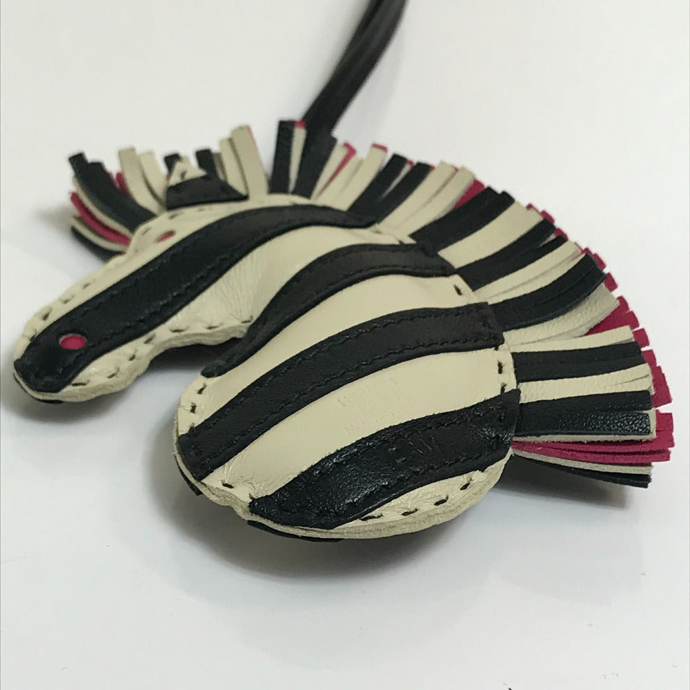 HERMES Bag charm Anyo Miro Black x white zebra Gee Gee Savannah Charm unisex(Unisex)  d