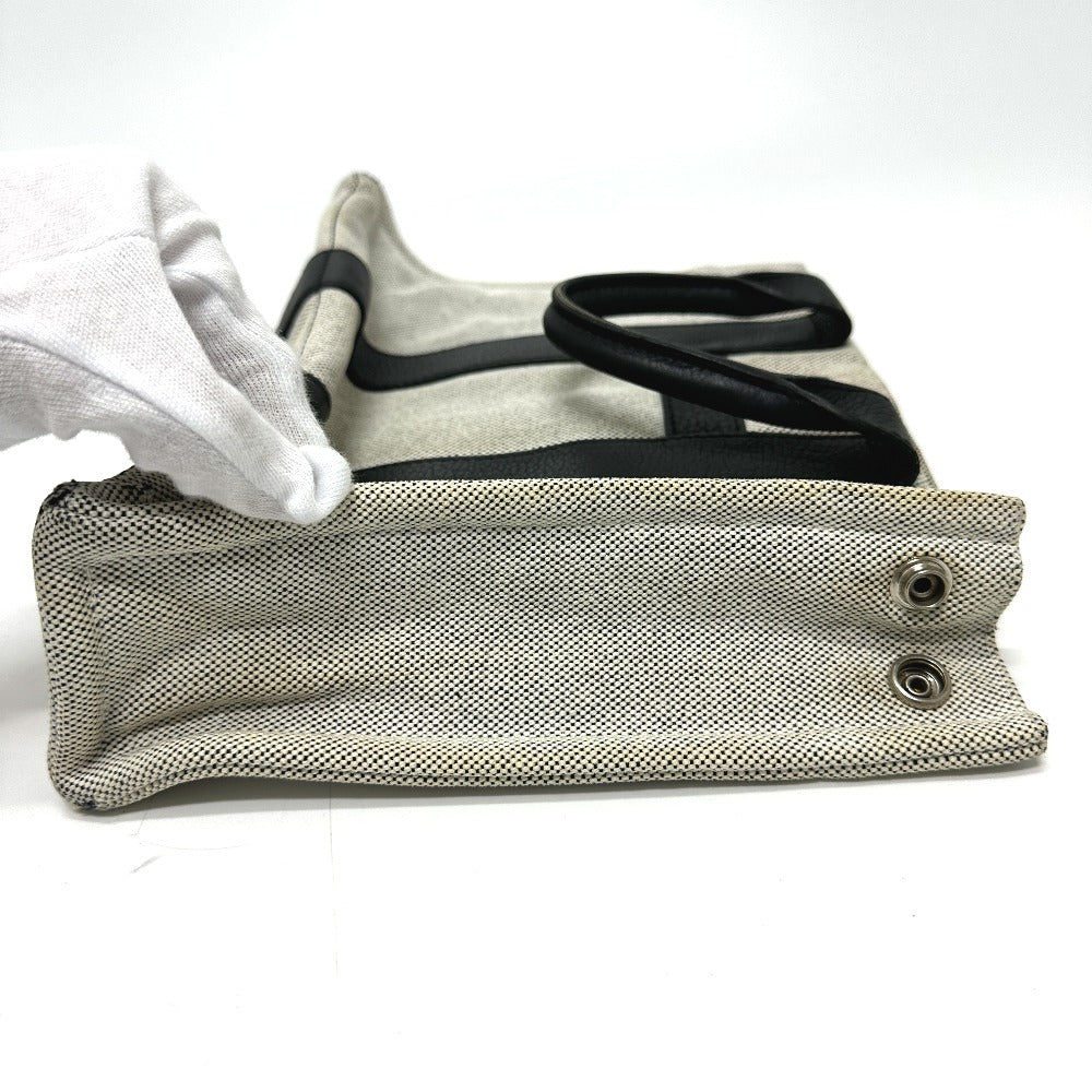 HERMES Tote Bag Toile H, Leather gray Sac Arne PM Women  d