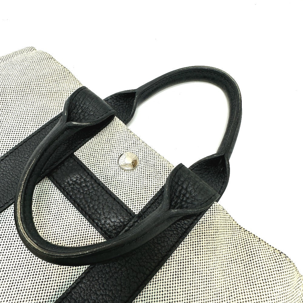 HERMES Tote Bag Toile H, Leather gray Sac Arne PM Women  d