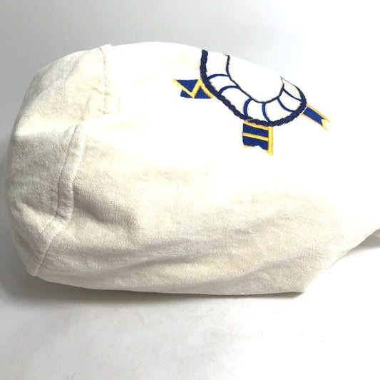 HERMES Shoulder Bag cotton white Marine Pattern purse Women  d