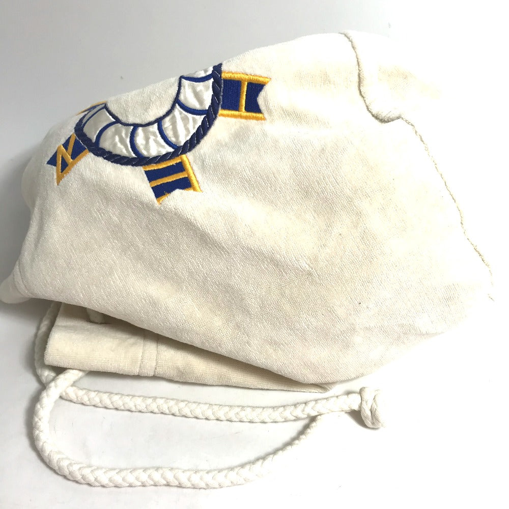 HERMES Shoulder Bag cotton white Marine Pattern purse Women  d