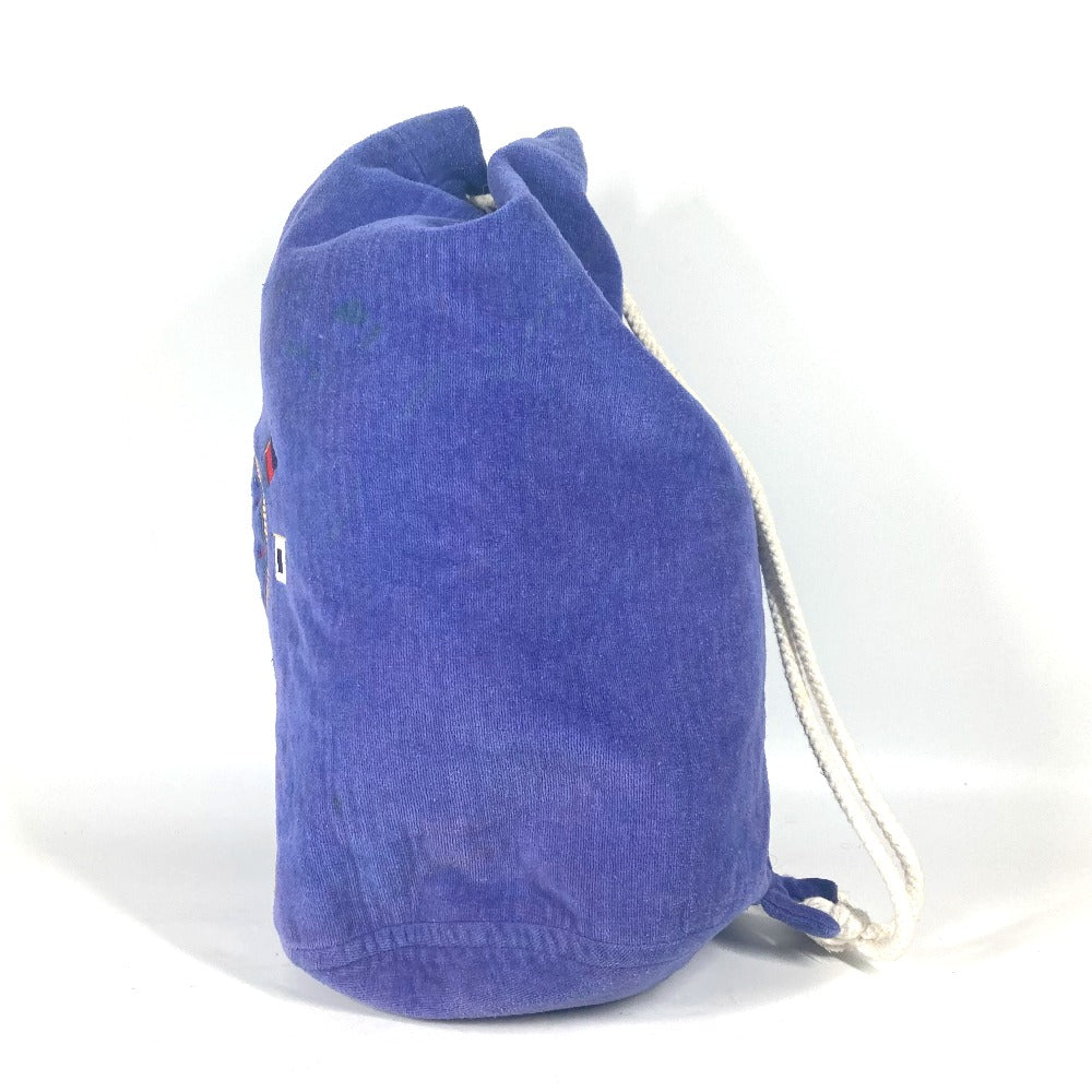 HERMES Shoulder Bag cotton Blue type Marine Pattern Drawstring bag Women  d
