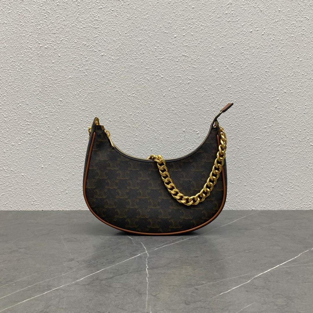 Top Quality MeTop Qualityum Ava Chain In Triomphe Canvas Tan For Women 10in/25cm 199582BZJ.04LU