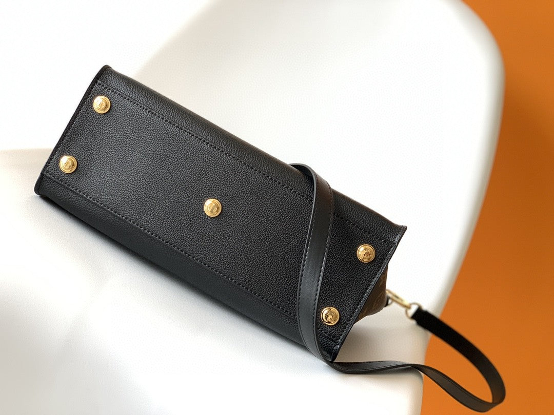 Top Quality On My Side MM Tote Bag Monogram Canvas Black For Women,  Shoulder Bags 12in/31cm Top Quality M53823