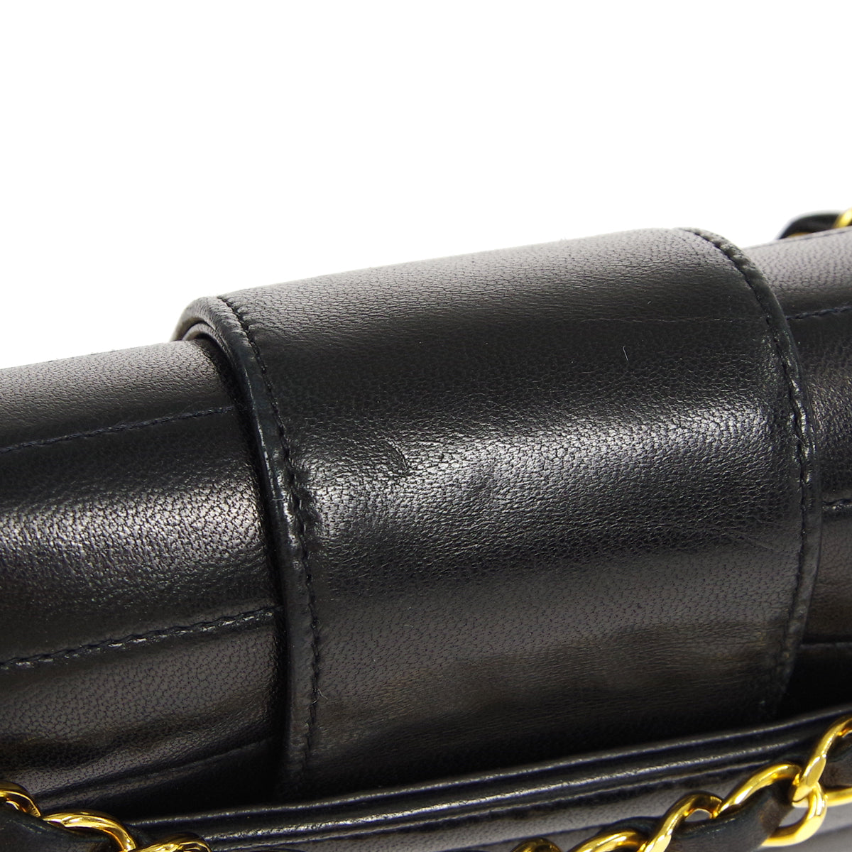 Chanel 1991-1994 Horizontal Flap Small Black Lambskin