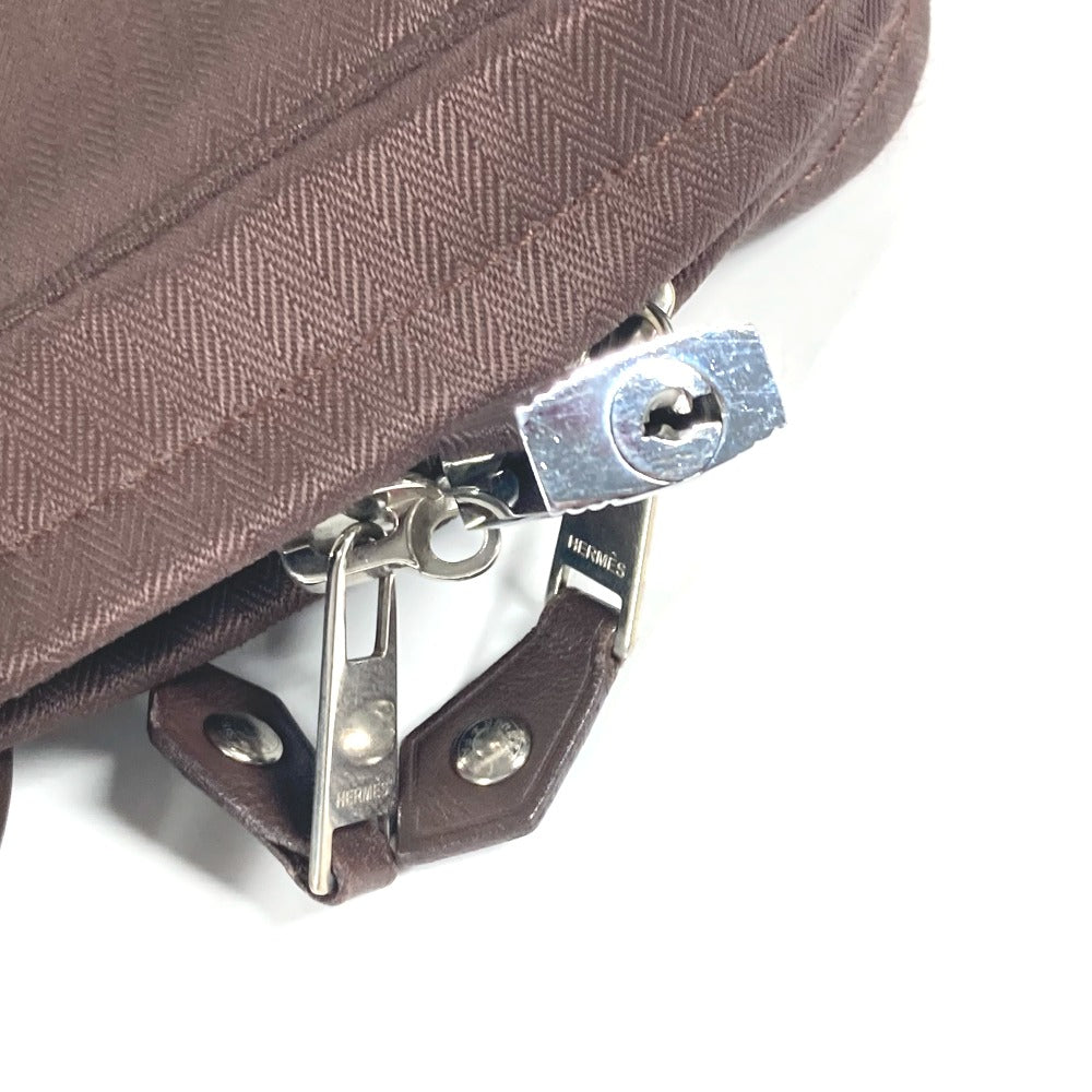 HERMES Business bag Nylon Brown Shoulder Acapulco Odinatur mens  d