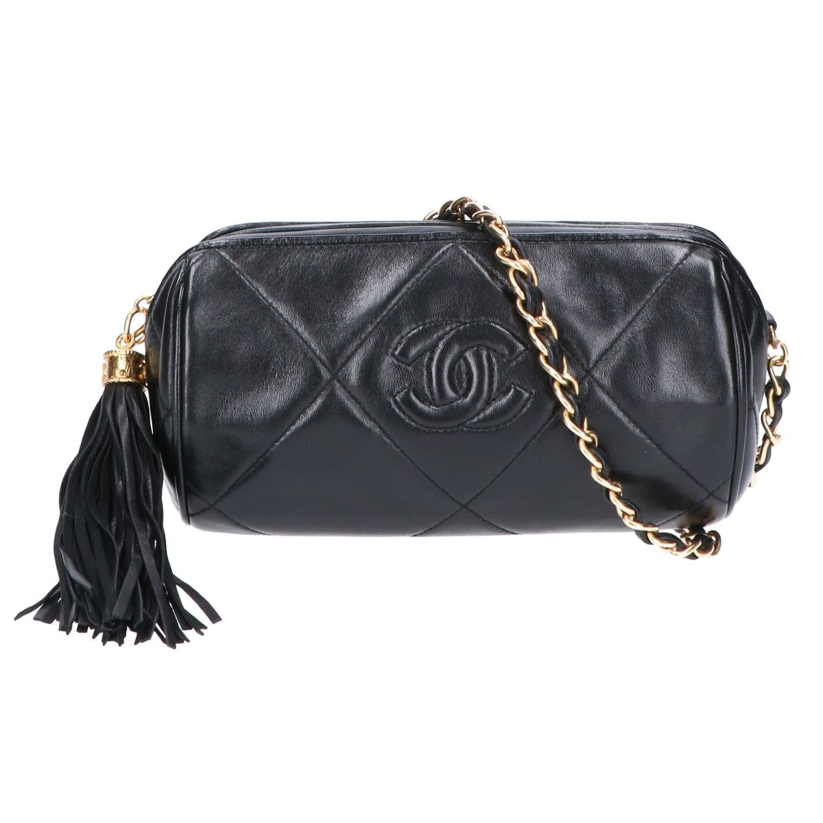 Chanel Quilted Leather Fringe Chain Shoulder Bag
