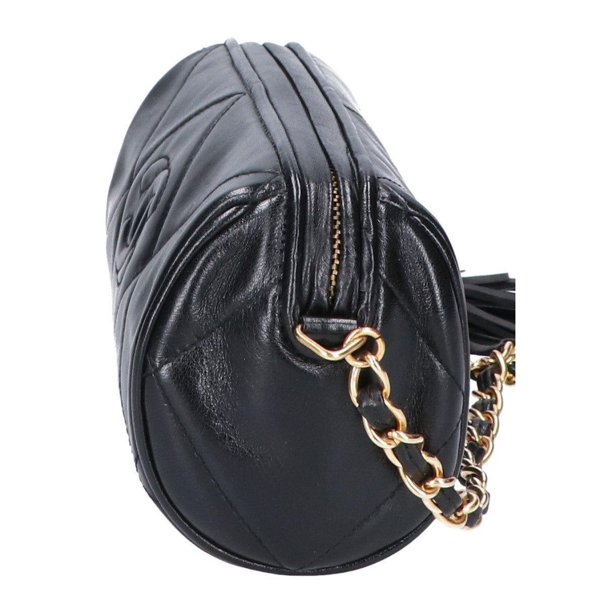 Chanel Quilted Leather Fringe Chain Shoulder Bag