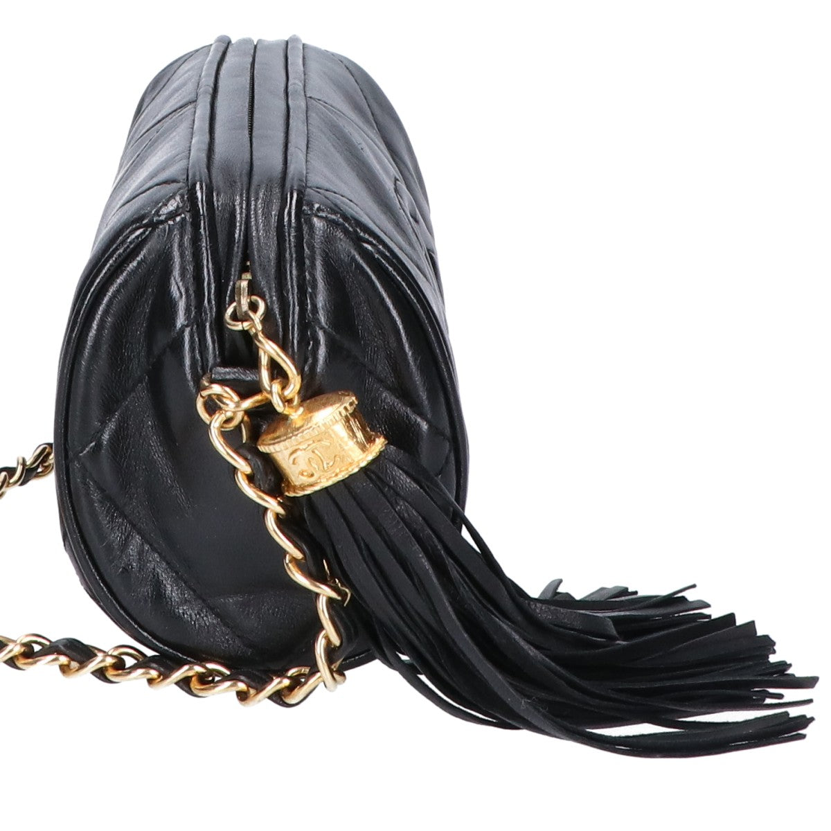 Chanel Quilted Leather Fringe Chain Shoulder Bag